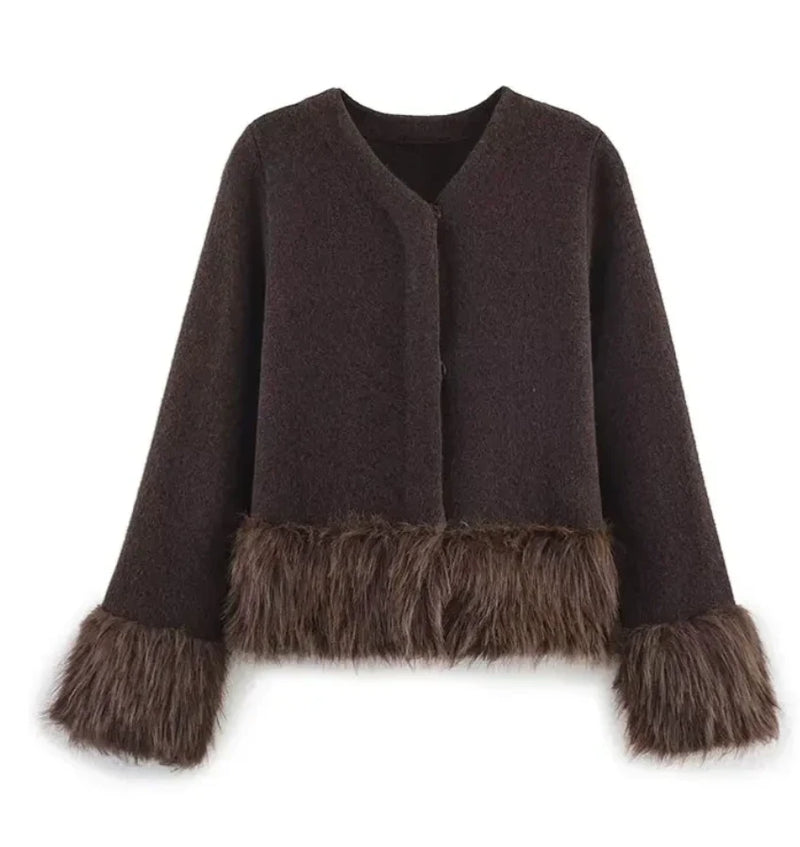 The Après Fur-Trim Cardigan
