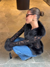 The After Hours Fur-Trim Lace Jacket