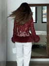 The After Hours Fur-Trim Lace Jacket