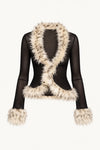 Fur Trimmed Mesh Top